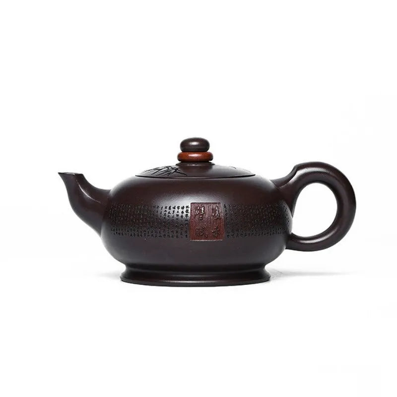 Full Handmade Yixing Zisha Teapot [Shilai Yun Zhuan] (Zi Jia Ni - 380ml) - YIQIN TEA HOUSE | yiqinteahouse.com | >300ml, full handmade zisha teapot, new arrival, teapot, teaware