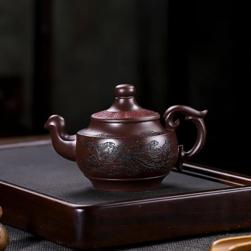 Full Handmade Yixing Zisha Teapot [Shuang Feng Ci Fu] (Lao Zi Ni - 280ml) - YIQIN TEA HOUSE | yiqinteahouse.com | 200-300ml, full handmade zisha teapot, new arrival, teapot, teaware