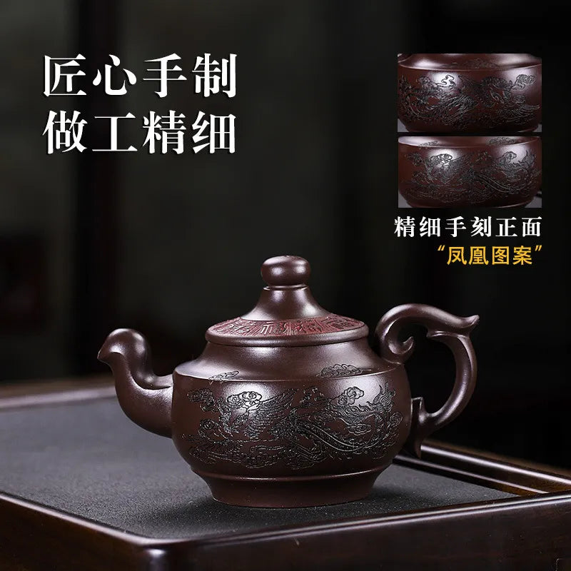 Full Handmade Yixing Zisha Teapot [Shuang Feng Ci Fu] (Lao Zi Ni - 280ml) - YIQIN TEA HOUSE | yiqinteahouse.com | 200-300ml, full handmade zisha teapot, new arrival, teapot, teaware