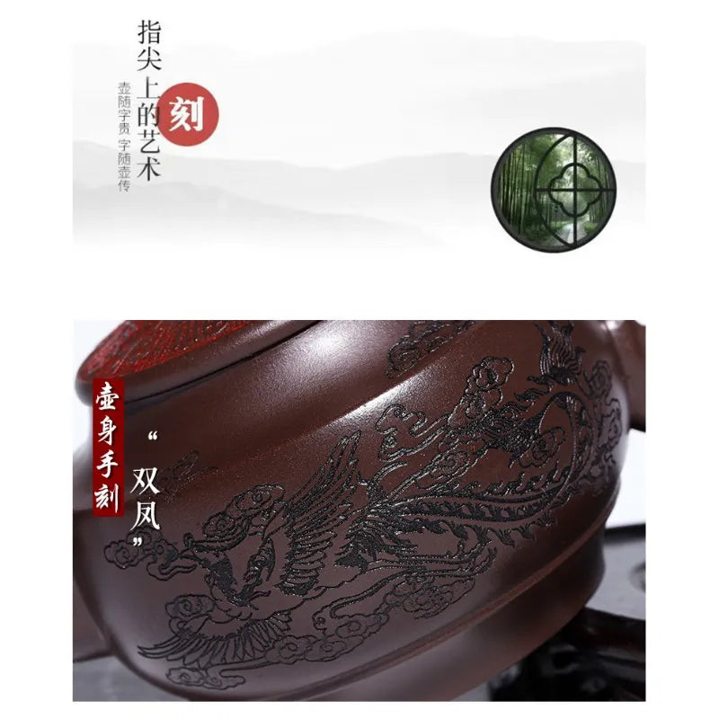 Full Handmade Yixing Zisha Teapot [Shuang Feng Ci Fu] (Lao Zi Ni - 280ml) - YIQIN TEA HOUSE | yiqinteahouse.com | 200-300ml, full handmade zisha teapot, new arrival, teapot, teaware