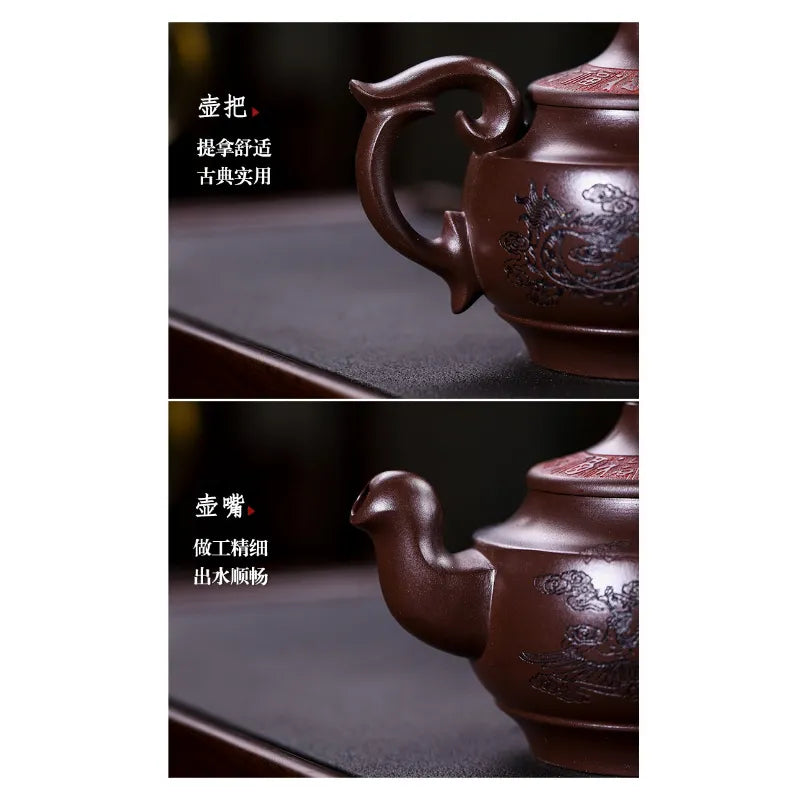 Full Handmade Yixing Zisha Teapot [Shuang Feng Ci Fu] (Lao Zi Ni - 280ml) - YIQIN TEA HOUSE | yiqinteahouse.com | 200-300ml, full handmade zisha teapot, new arrival, teapot, teaware