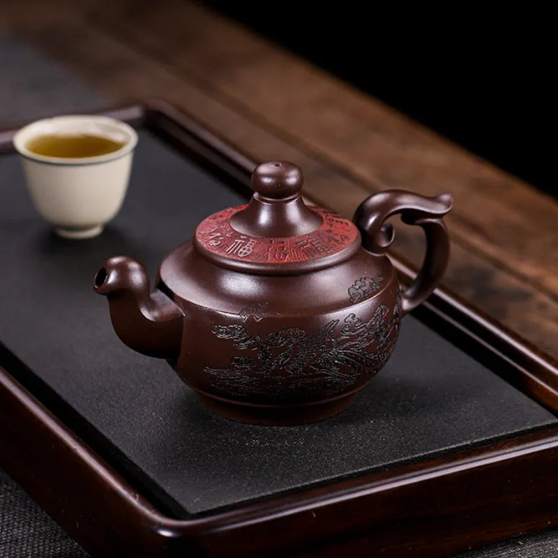 Full Handmade Yixing Zisha Teapot [Shuang Feng Ci Fu] (Lao Zi Ni - 280ml) - YIQIN TEA HOUSE | yiqinteahouse.com | 200-300ml, full handmade zisha teapot, new arrival, teapot, teaware