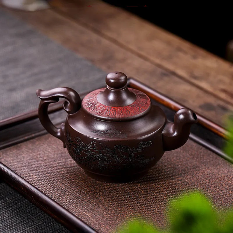 Full Handmade Yixing Zisha Teapot [Shuang Feng Ci Fu] (Lao Zi Ni - 280ml) - YIQIN TEA HOUSE | yiqinteahouse.com | 200-300ml, full handmade zisha teapot, new arrival, teapot, teaware