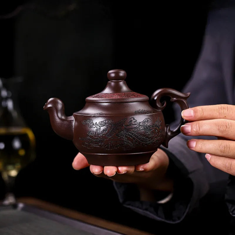 Full Handmade Yixing Zisha Teapot [Shuang Feng Ci Fu] (Lao Zi Ni - 280ml) - YIQIN TEA HOUSE | yiqinteahouse.com | 200-300ml, full handmade zisha teapot, new arrival, teapot, teaware