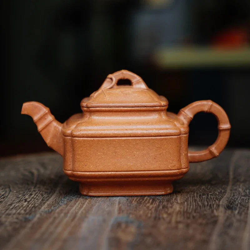 full-handmade-yixing-zisha-teapot-sifang-bamboo-pot-jiang-po-ni-200ml-yiqin-tea-house-yiqinteahouse-com-3 - YIQIN TEA HOUSE 一沁茶舍 yiqinteahouse.com
