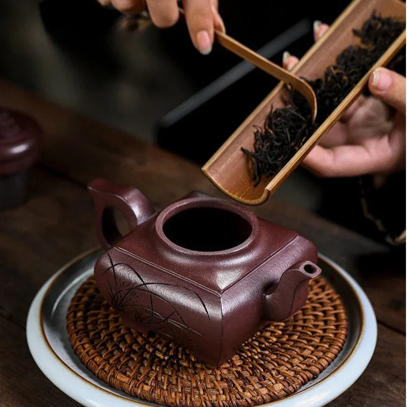 Teko Zisha Yixing Buatan Tangan Sepenuhnya [Sifang Chang Le] (Zi Ni - 300ml)