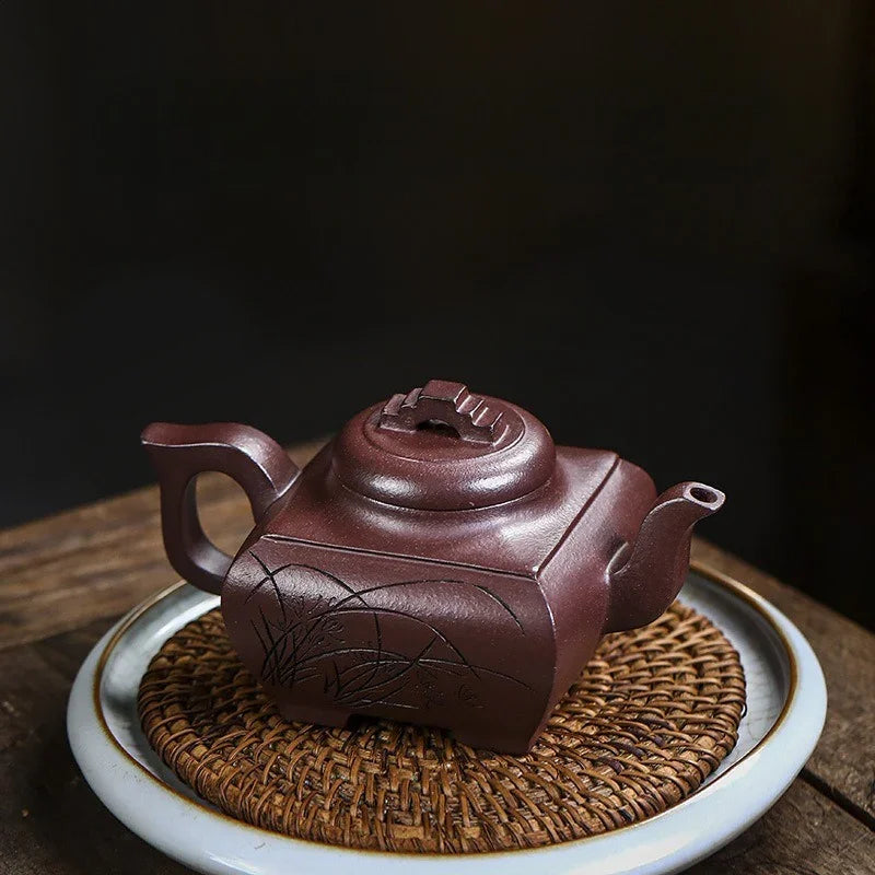 Teko Zisha Yixing Buatan Tangan Sepenuhnya [Sifang Chang Le] (Zi Ni - 300ml)