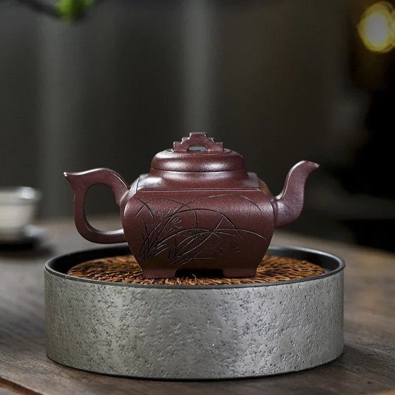 Teko Zisha Yixing Buatan Tangan Sepenuhnya [Sifang Chang Le] (Zi Ni - 300ml)