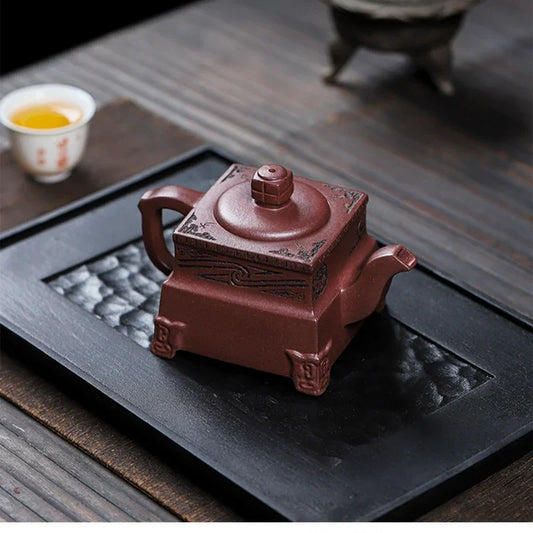 Teko Zisha Yixing Buatan Tangan Sepenuhnya [Sifang Dingli] (Zi Ni - 280ml)