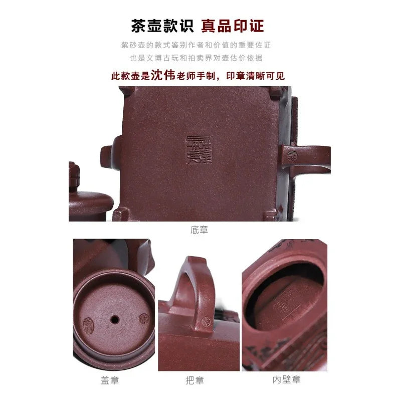 Teko Zisha Yixing Buatan Tangan Sepenuhnya [Sifang Dingli] (Zi Ni - 280ml)