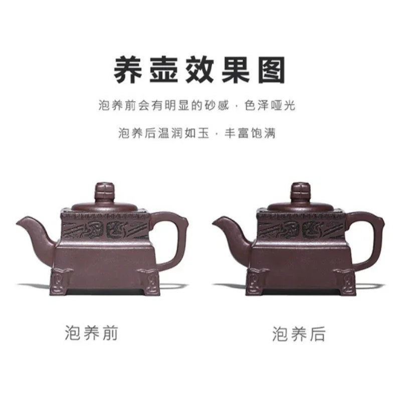 Teko Zisha Yixing Buatan Tangan Sepenuhnya [Sifang Dingli] (Zi Ni - 280ml)