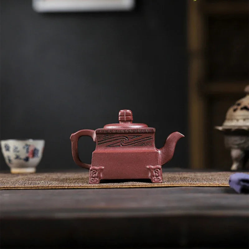 Teko Zisha Yixing Buatan Tangan Sepenuhnya [Sifang Dingli] (Zi Ni - 280ml)