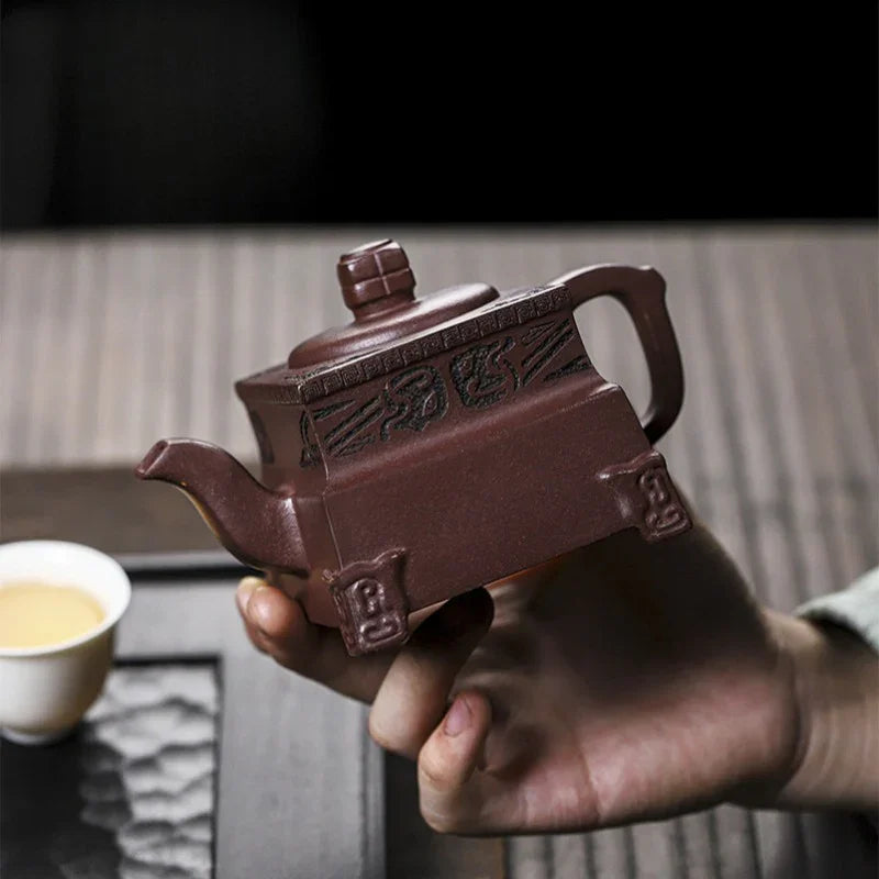 Teko Zisha Yixing Buatan Tangan Sepenuhnya [Sifang Dingli] (Zi Ni - 280ml)