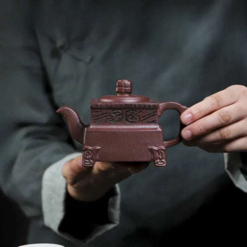 Teko Zisha Yixing Buatan Tangan Sepenuhnya [Sifang Dingli] (Zi Ni - 280ml)