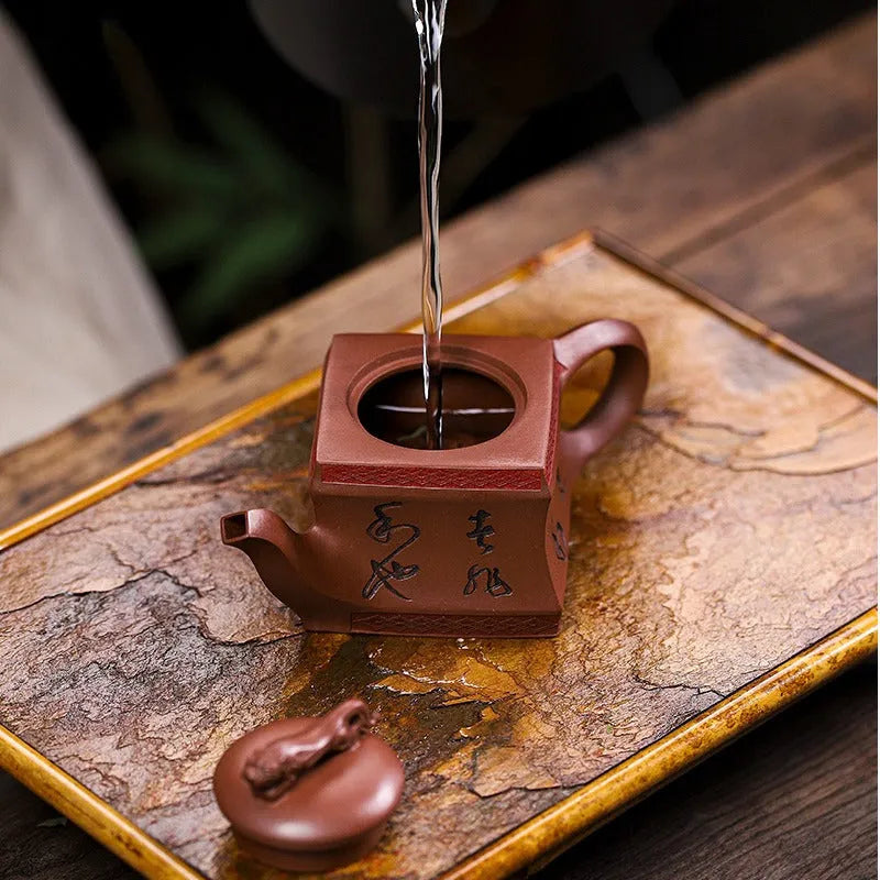 Full Handmade Yixing Zisha Teapot [Sifang Jiebao] (Di Cao Qing - 150ml) - YIQIN TEA HOUSE | yiqinteahouse.com | <200ml, full handmade zisha teapot, new arrival, teapot, teaware