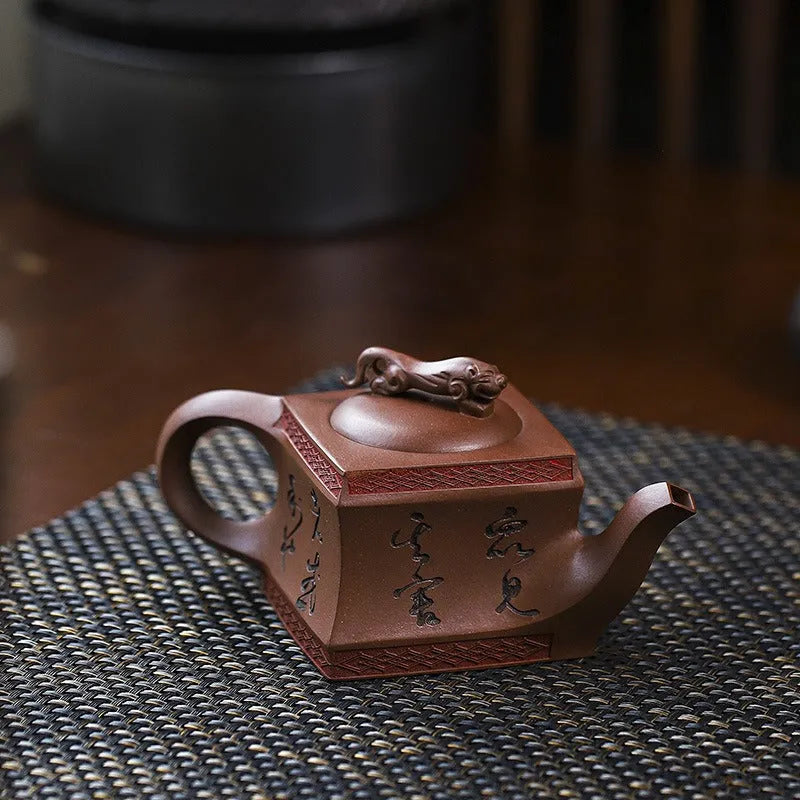 Full Handmade Yixing Zisha Teapot [Sifang Jiebao] (Di Cao Qing - 150ml) - YIQIN TEA HOUSE | yiqinteahouse.com | <200ml, full handmade zisha teapot, new arrival, teapot, teaware