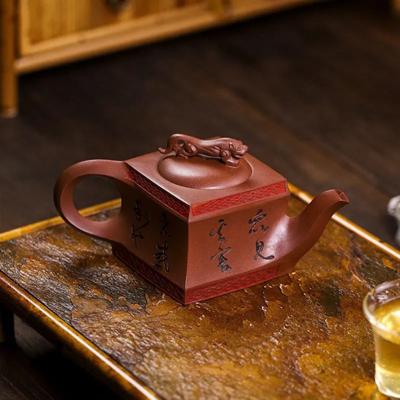 Full Handmade Yixing Zisha Teapot [Sifang Jiebao] (Di Cao Qing - 150ml) - YIQIN TEA HOUSE | yiqinteahouse.com | <200ml, full handmade zisha teapot, new arrival, teapot, teaware