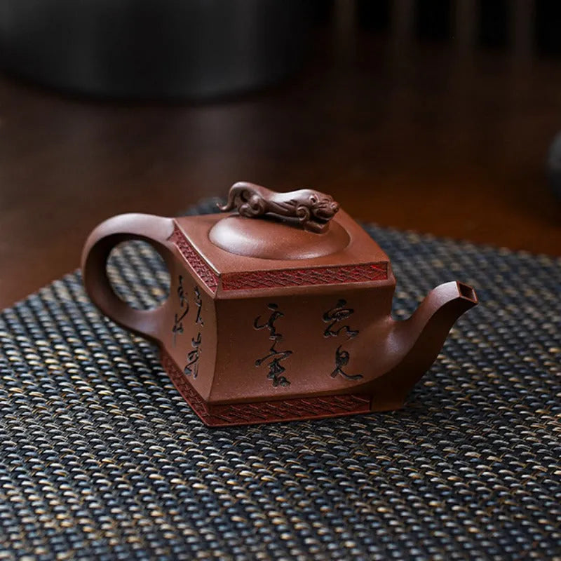 Full Handmade Yixing Zisha Teapot [Sifang Jiebao] (Di Cao Qing - 150ml) - YIQIN TEA HOUSE | yiqinteahouse.com | <200ml, full handmade zisha teapot, new arrival, teapot, teaware