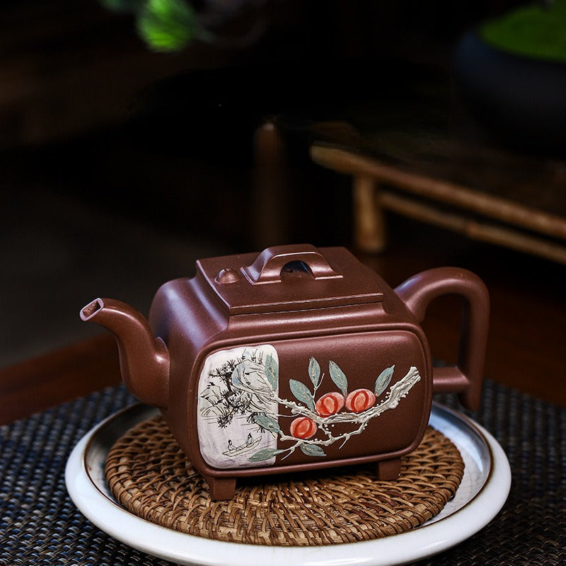 Full Handmade Yixing Zisha Teapot [Sifang Kai Chuang] (Zi Ni - 520ml) - YIQIN TEA HOUSE | yiqinteahouse.com | >300ml, full handmade zisha teapot, new arrival, teapot, teaware