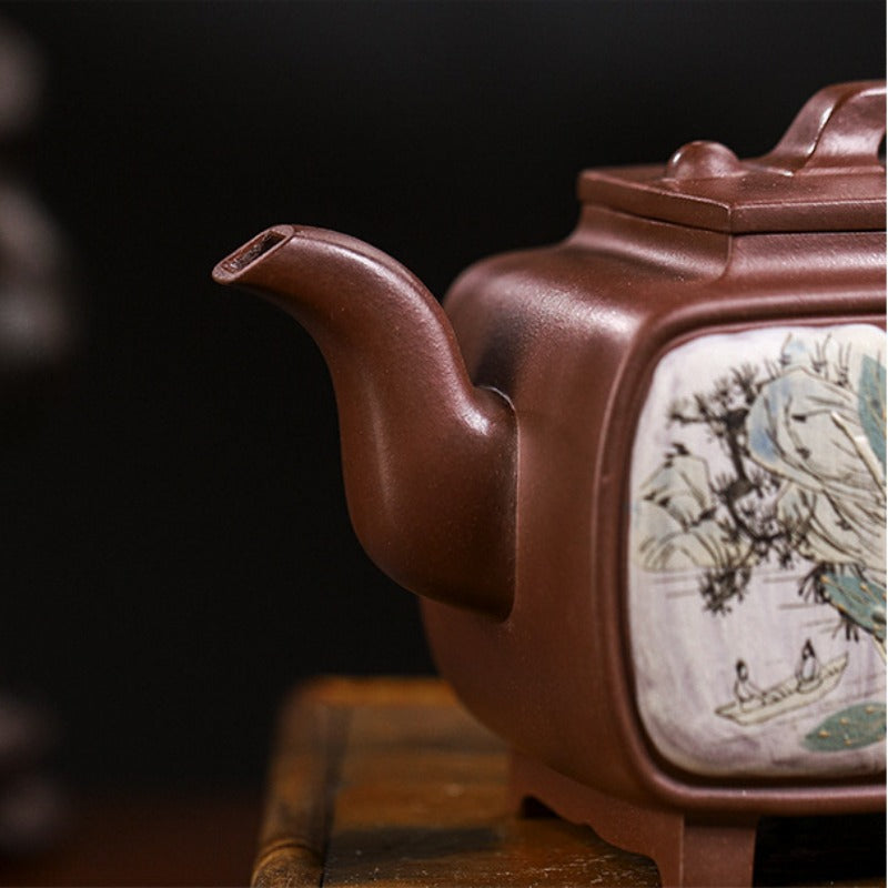 Full Handmade Yixing Zisha Teapot [Sifang Kai Chuang] (Zi Ni - 520ml) - YIQIN TEA HOUSE | yiqinteahouse.com | >300ml, full handmade zisha teapot, new arrival, teapot, teaware