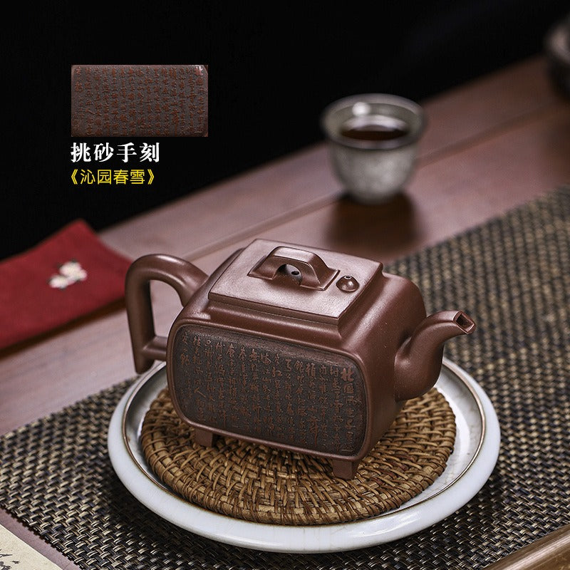 Full Handmade Yixing Zisha Teapot [Sifang Kai Chuang] (Zi Ni - 520ml) - YIQIN TEA HOUSE | yiqinteahouse.com | >300ml, full handmade zisha teapot, new arrival, teapot, teaware