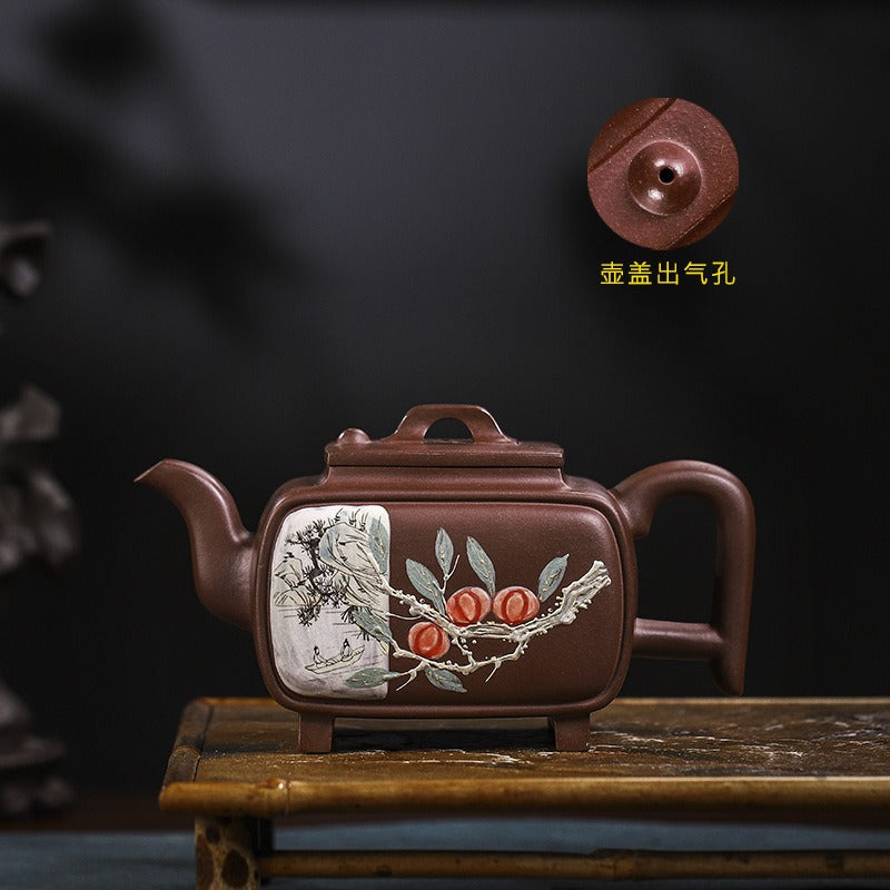 Full Handmade Yixing Zisha Teapot [Sifang Kai Chuang] (Zi Ni - 520ml) - YIQIN TEA HOUSE | yiqinteahouse.com | >300ml, full handmade zisha teapot, new arrival, teapot, teaware