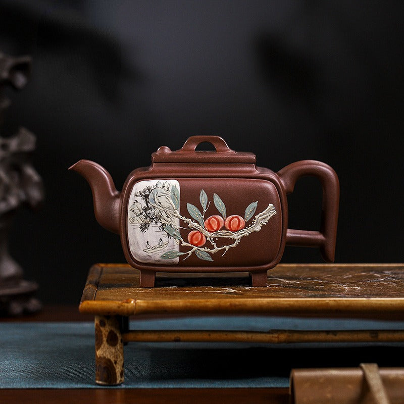 Full Handmade Yixing Zisha Teapot [Sifang Kai Chuang] (Zi Ni - 520ml) - YIQIN TEA HOUSE | yiqinteahouse.com | >300ml, full handmade zisha teapot, new arrival, teapot, teaware