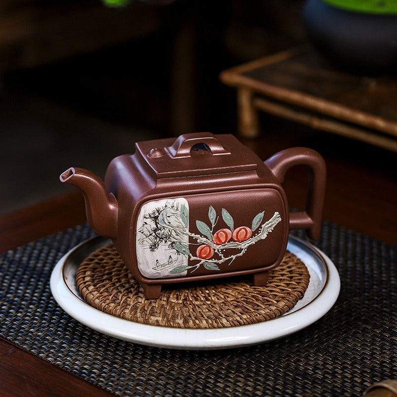 Full Handmade Yixing Zisha Teapot [Sifang Kai Chuang] (Zi Ni - 520ml) - YIQIN TEA HOUSE | yiqinteahouse.com | >300ml, full handmade zisha teapot, new arrival, teapot, teaware