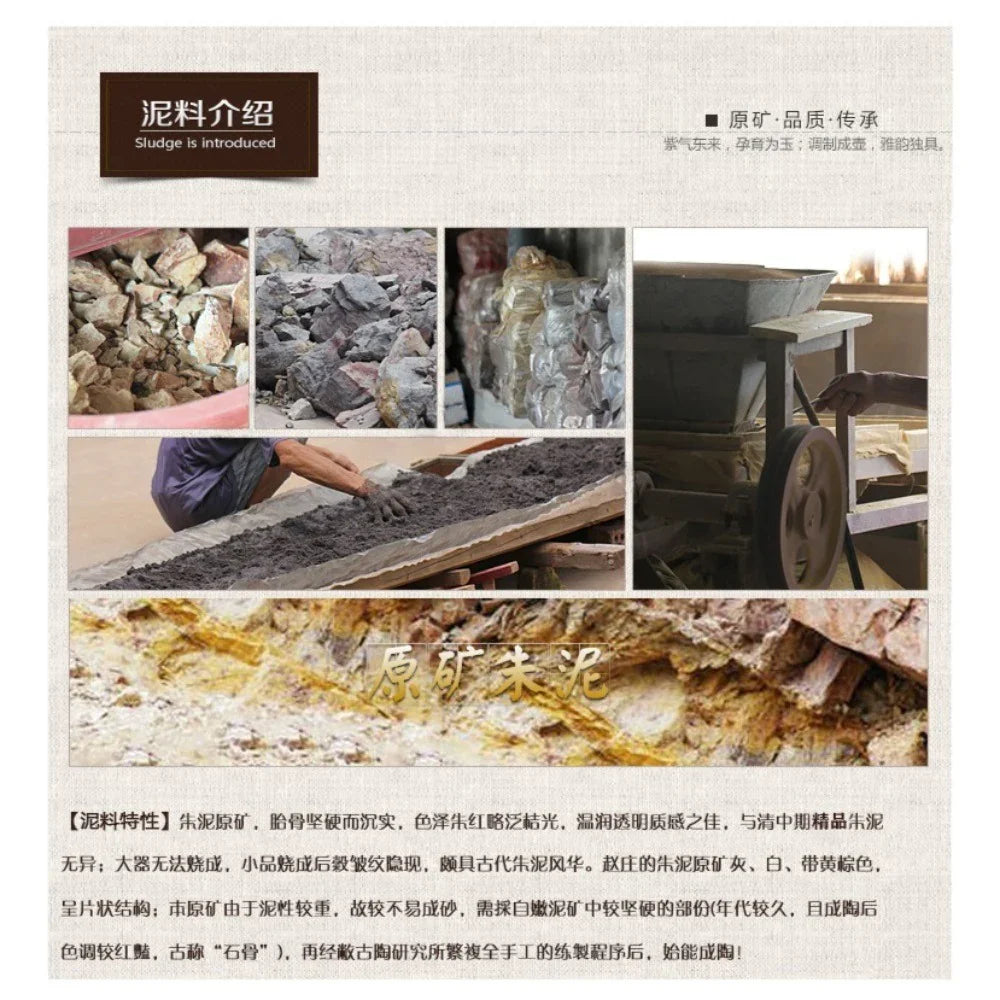 Teko Zisha Yixing Buatan Tangan Sepenuhnya [Periuk Sifang] (Zhu Ni - 260ml)