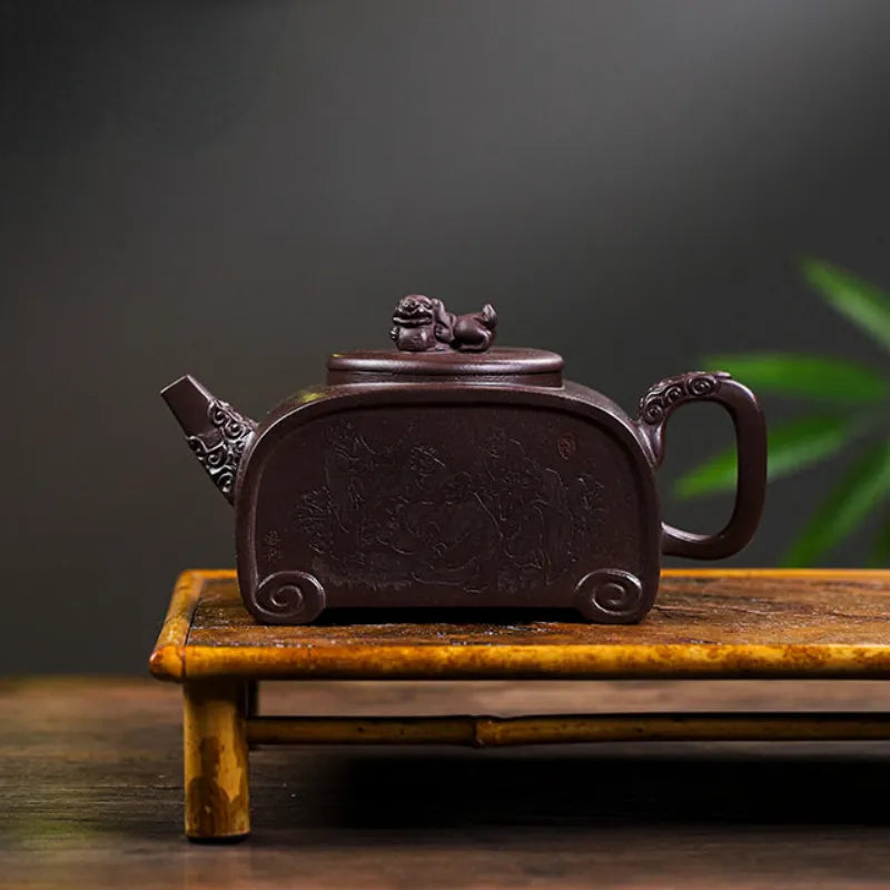 Full Handmade Yixing Zisha Teapot [Sifang Ruishou] (Lao Zi Ni - 460ml) - YIQIN TEA HOUSE | yiqinteahouse.com | >300ml, full handmade zisha teapot, new arrival, teapot, teaware