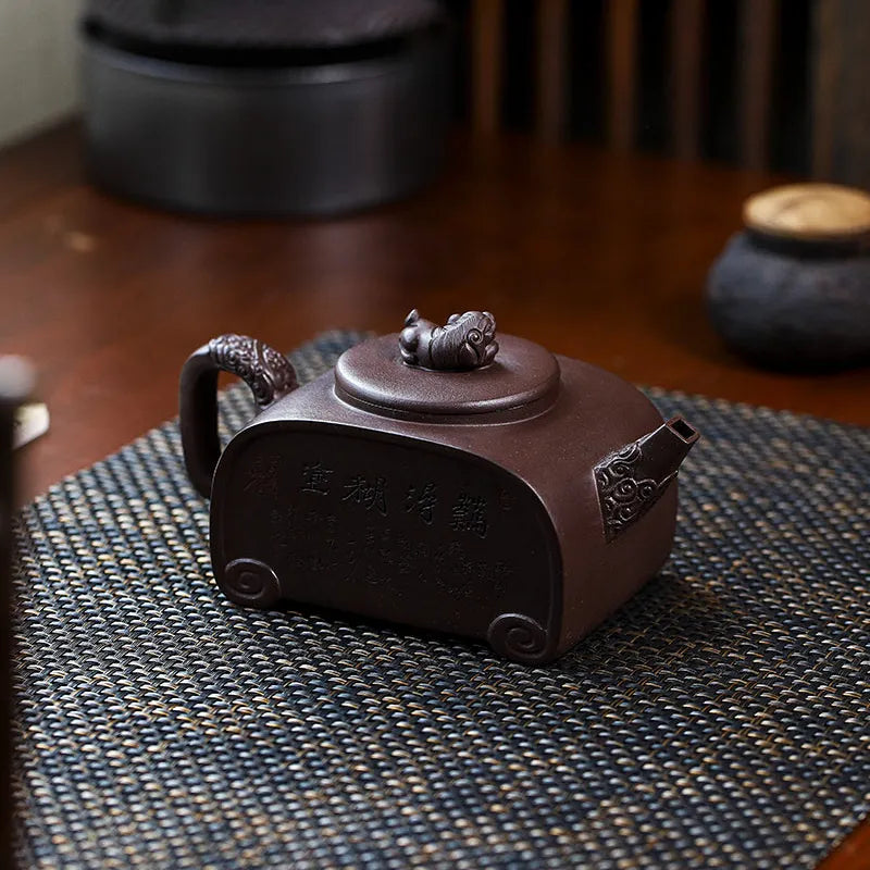 Full Handmade Yixing Zisha Teapot [Sifang Ruishou] (Lao Zi Ni - 460ml) - YIQIN TEA HOUSE | yiqinteahouse.com | >300ml, full handmade zisha teapot, new arrival, teapot, teaware