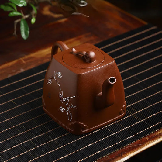 Full Handmade Yixing Zisha Teapot [Sifang Ruyi] (Jiang Po Ni - 245ml) - YIQIN TEA HOUSE | yiqinteahouse.com | 200-300ml, full handmade zisha teapot, new arrival, teapot, teaware