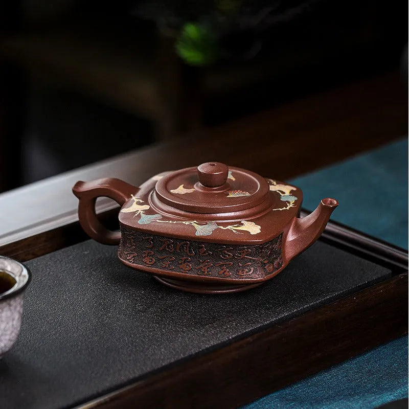 Full Handmade Yixing Zisha Teapot [Sifang Yubi] (Aged Di Cao Qing - 250ml) - YIQIN TEA HOUSE | yiqinteahouse.com | 200-300ml, full handmade zisha teapot, new arrival, teapot, teaware