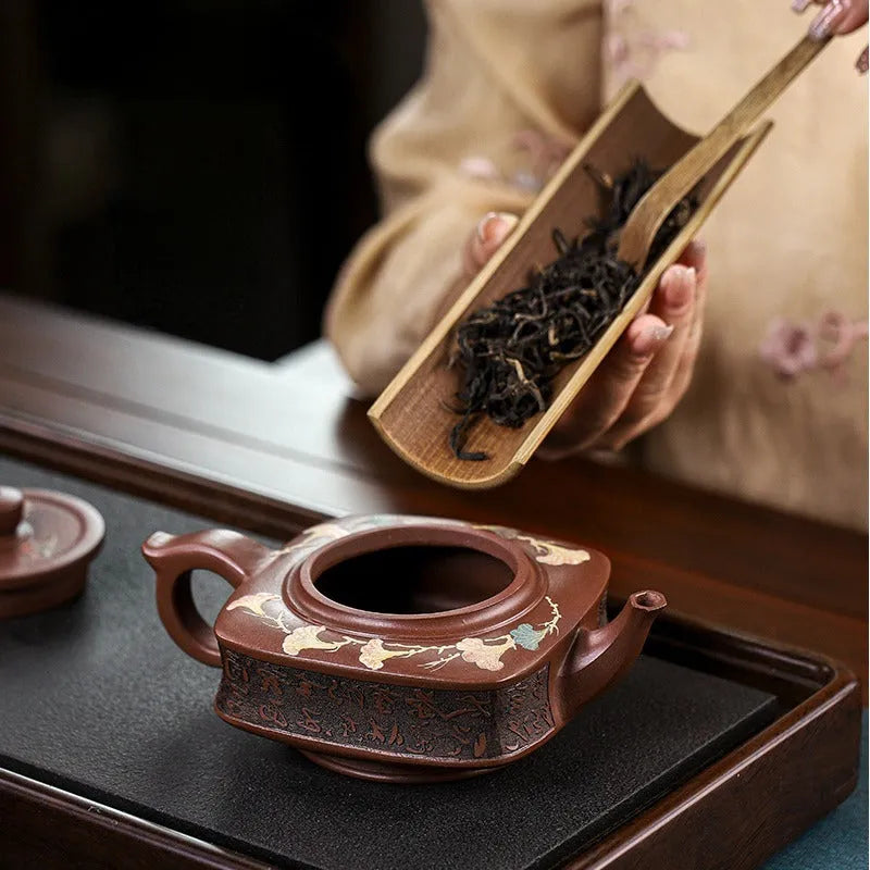 Full Handmade Yixing Zisha Teapot [Sifang Yubi] (Aged Di Cao Qing - 250ml) - YIQIN TEA HOUSE | yiqinteahouse.com | 200-300ml, full handmade zisha teapot, new arrival, teapot, teaware