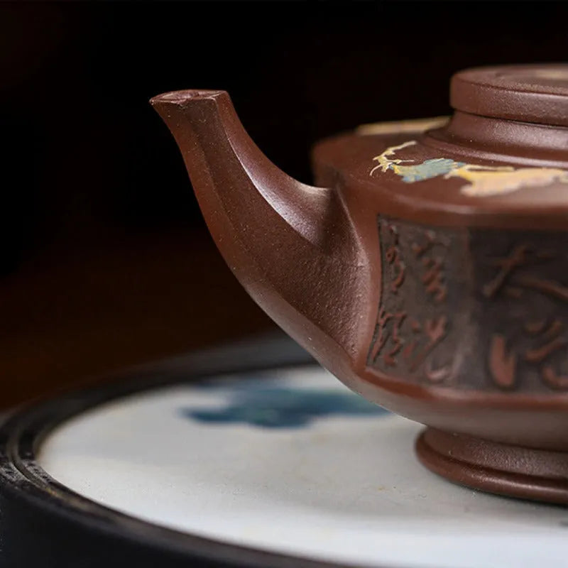 Full Handmade Yixing Zisha Teapot [Sifang Yubi] (Aged Di Cao Qing - 250ml) - YIQIN TEA HOUSE | yiqinteahouse.com | 200-300ml, full handmade zisha teapot, new arrival, teapot, teaware