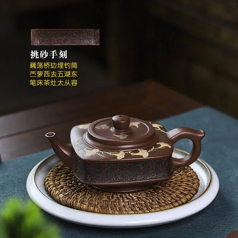 Full Handmade Yixing Zisha Teapot [Sifang Yubi] (Aged Di Cao Qing - 250ml) - YIQIN TEA HOUSE | yiqinteahouse.com | 200-300ml, full handmade zisha teapot, new arrival, teapot, teaware