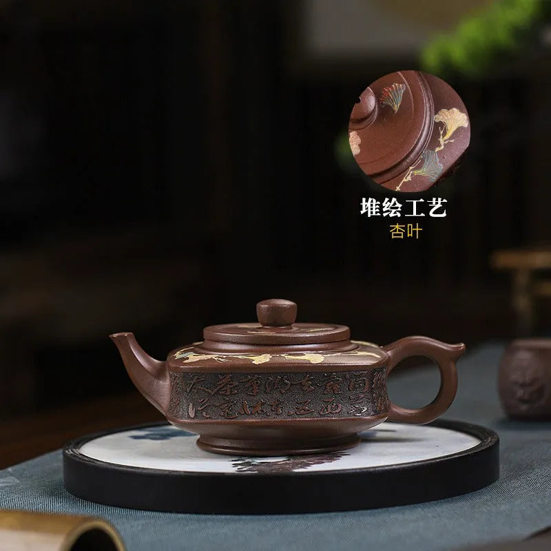 Full Handmade Yixing Zisha Teapot [Sifang Yubi] (Aged Di Cao Qing - 250ml) - YIQIN TEA HOUSE | yiqinteahouse.com | 200-300ml, full handmade zisha teapot, new arrival, teapot, teaware