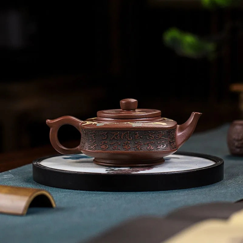 Full Handmade Yixing Zisha Teapot [Sifang Yubi] (Aged Di Cao Qing - 250ml) - YIQIN TEA HOUSE | yiqinteahouse.com | 200-300ml, full handmade zisha teapot, new arrival, teapot, teaware