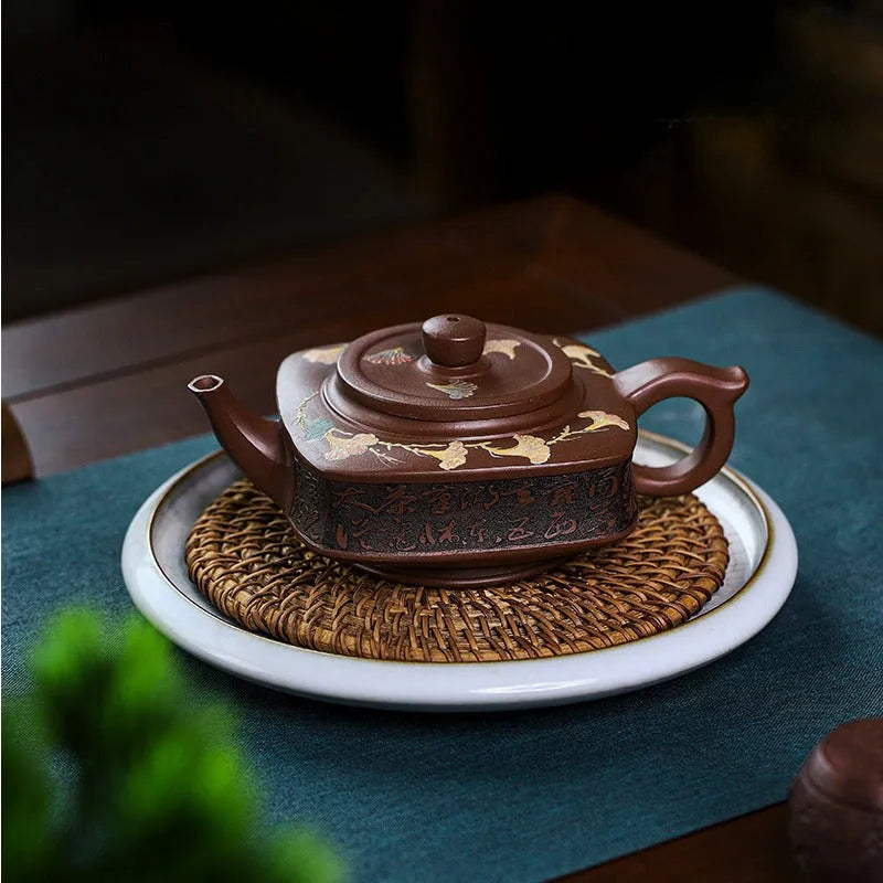 Full Handmade Yixing Zisha Teapot [Sifang Yubi] (Aged Di Cao Qing - 250ml) - YIQIN TEA HOUSE | yiqinteahouse.com | 200-300ml, full handmade zisha teapot, new arrival, teapot, teaware