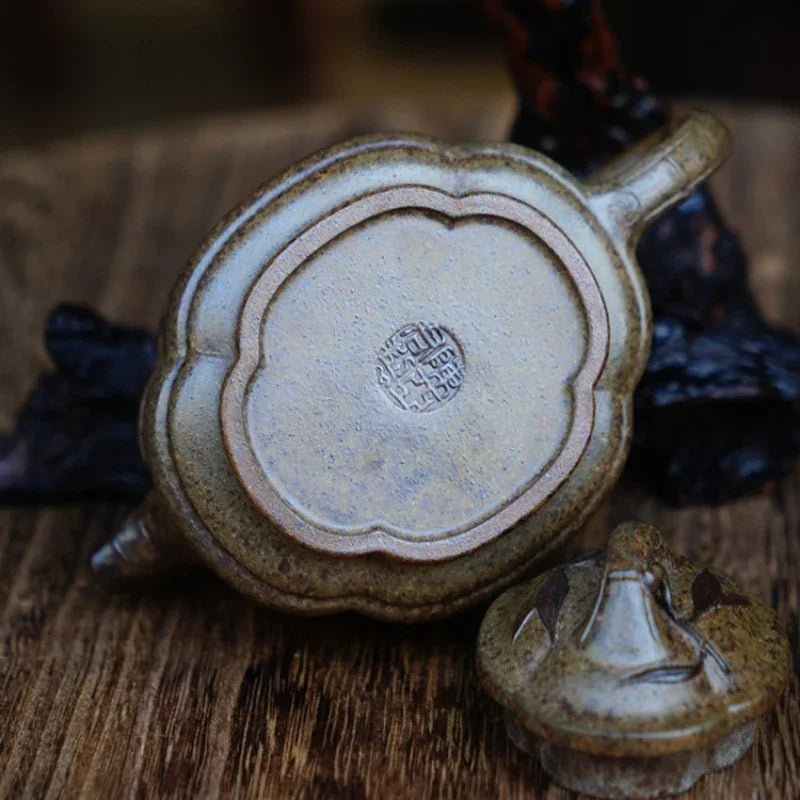 Teko Zisha Yixing Buatan Tangan Sepenuhnya [Periuk Sifang Zhu Gu] (Qing Duan Ni Dibakar Kayu Api - 160ml)