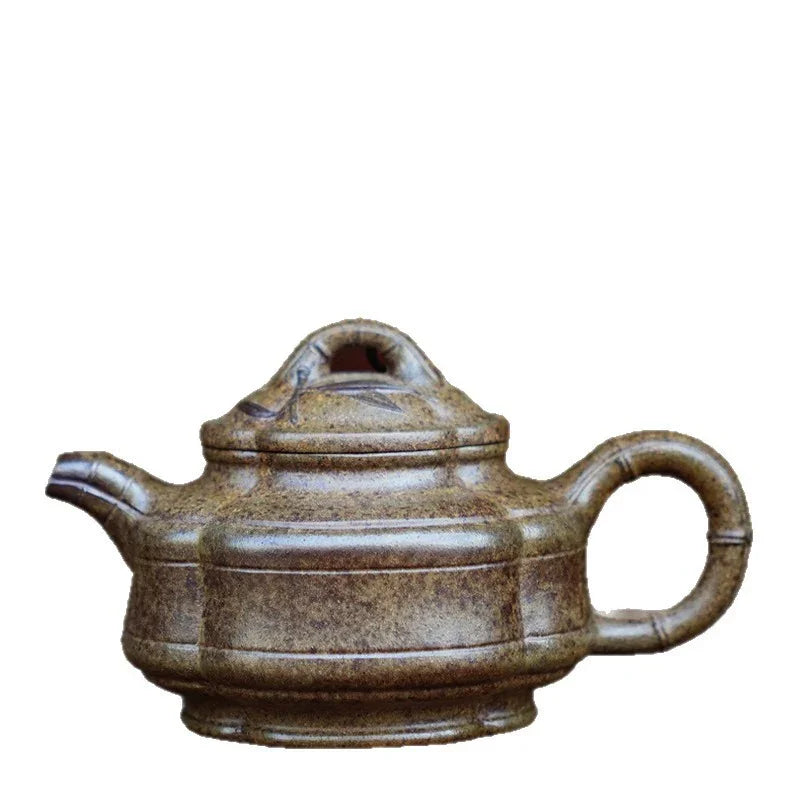 Teko Zisha Yixing Buatan Tangan Sepenuhnya [Periuk Sifang Zhu Gu] (Qing Duan Ni Dibakar Kayu Api - 160ml)