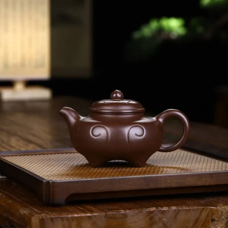 Teko Yixing Zisha Buatan Tangan Sepenuhnya [Siji Ruyi Pot] (Zi Ni - 260ml)