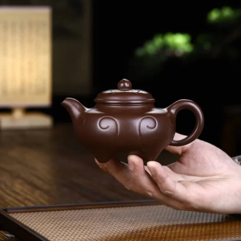 Teko Yixing Zisha Buatan Tangan Sepenuhnya [Siji Ruyi Pot] (Zi Ni - 260ml)
