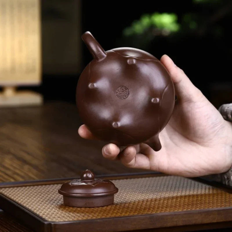 Teko Yixing Zisha Buatan Tangan Sepenuhnya [Siji Ruyi Pot] (Zi Ni - 260ml)