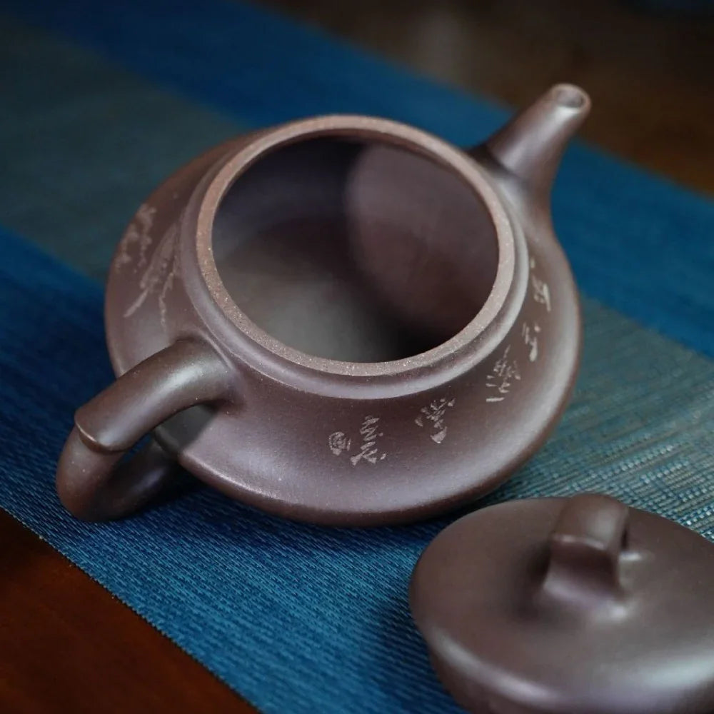 Teko Zisha Yixing Buatan Tangan Sepenuhnya [Periuk Halus & Licin] (Zi Ni - 350ml)