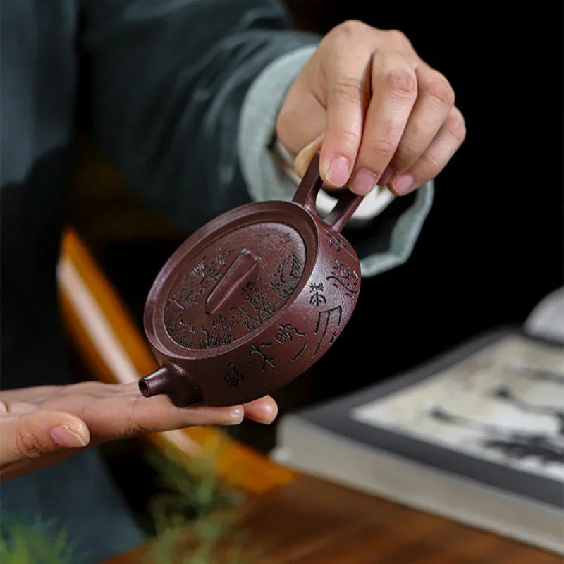 Full Handmade Yixing Zisha Teapot [Smooth & Fine] (Zi Ni - 130ml) - YIQIN TEA HOUSE | yiqinteahouse.com | <200ml, full handmade zisha teapot, teapot, teaware