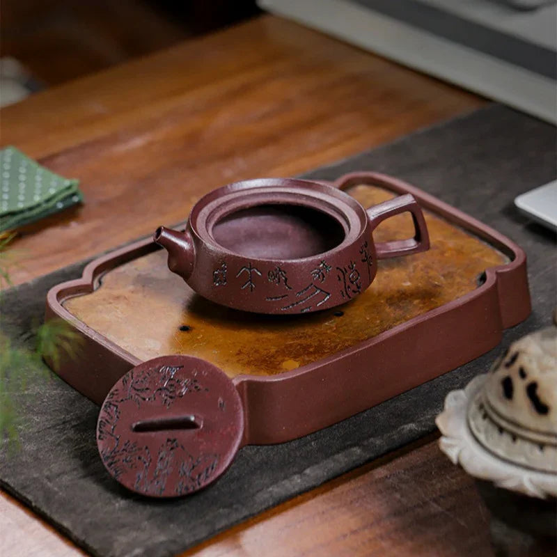 Full Handmade Yixing Zisha Teapot [Smooth & Fine] (Zi Ni - 130ml) - YIQIN TEA HOUSE | yiqinteahouse.com | <200ml, full handmade zisha teapot, teapot, teaware