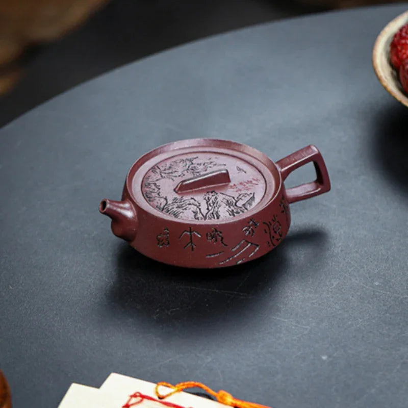 Full Handmade Yixing Zisha Teapot [Smooth & Fine] (Zi Ni - 130ml) - YIQIN TEA HOUSE | yiqinteahouse.com | <200ml, full handmade zisha teapot, teapot, teaware