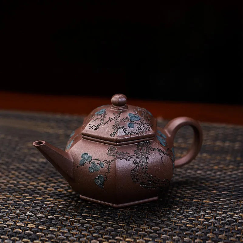 Full Handmade Yixing Zisha Teapot [Song Bai Zhi Zhi] (Ziyu Jin Sha - 250ml) - YIQIN TEA HOUSE | yiqinteahouse.com | 200-300ml, full handmade zisha teapot, teapot, teaware