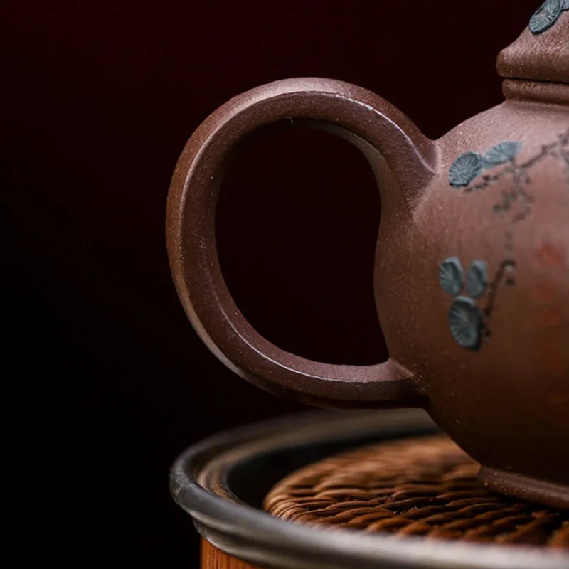 Full Handmade Yixing Zisha Teapot [Song Bai Zhi Zhi] (Ziyu Jin Sha - 250ml) - YIQIN TEA HOUSE | yiqinteahouse.com | 200-300ml, full handmade zisha teapot, teapot, teaware